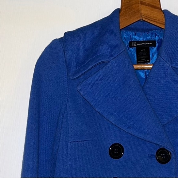 INC International Concepts, Royal Blue double breasted jacket, 100% cotton - Picture 3 of 3